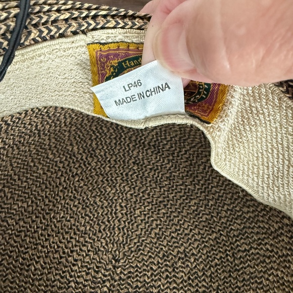 SCALA CLEO WOMENS 4” WIDE BRIM HAT CHIN CORD PAPER BRAID VEGAN LEATHER BAND - Picture 10 of 11